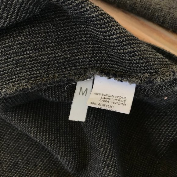 Modango Wool Blend Pullover Sweater Grey Heather Abstract Stripe Made in Italy - Picture 4 of 7